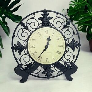 Vintage French 13" Bistro DuDauphin Wall Clock Roman French Cafe Country Quartz
